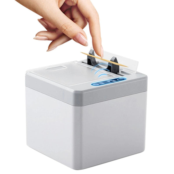 Automatic Toothpick Holder P0P-UP Toothpick Dispenser with Infrared Sensor Contactless Toothpick Dispenser with USB Charging for Living Rooms Kitchens Restaurants Shops Hotels