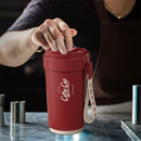 IPRee 450ml Ceramic Coffee Mug Temperature Display Thermos Cup 316 Stainless Steel Water Cup Portable Heat Preservation