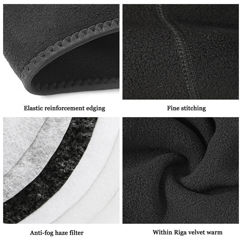 Golovejoy Winter Warm Cycling Helmet Hi-tech Breathable Fabric Soft Windproof Face Mask for Riding Hiking Skiing Camping