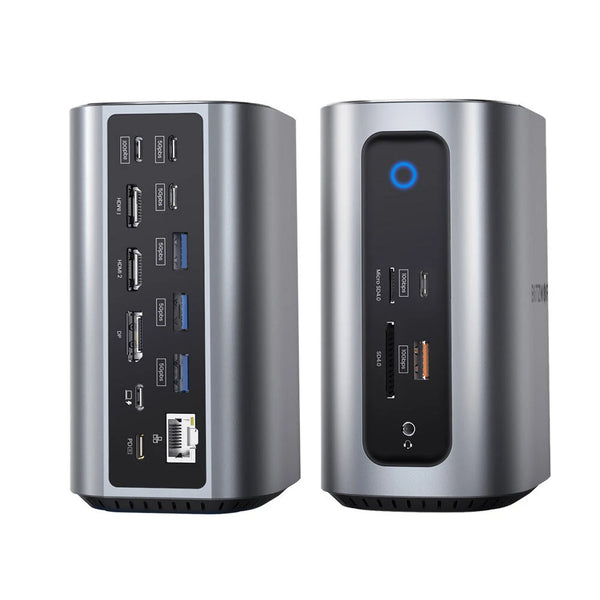 BlitzWolf BW-TH15 17-in-1 USB C Docking Station with Dual HD 4K/60HZ Triple Display USB3.0 USB3.2 10Gbps Date Transmission RJ45 Ethernet Port PD 100W Fast Charge
