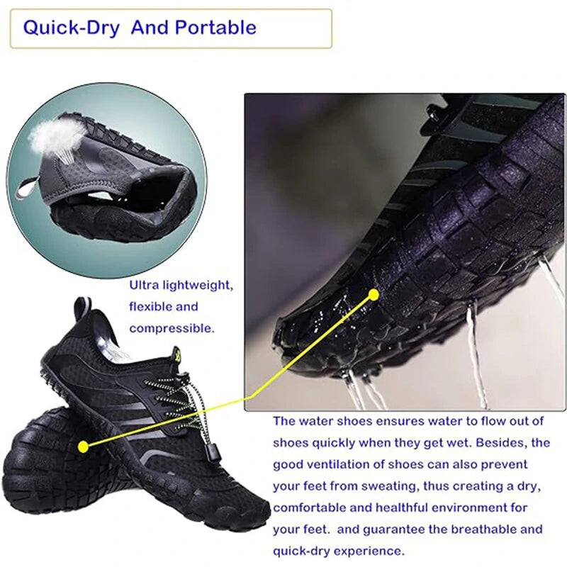 TENGOO Beach Wading Sandal Five Fingers Barefoot Design Quick Dry  Non-Slip Breathable Surf Fishing Fitness Water Sports Shoes