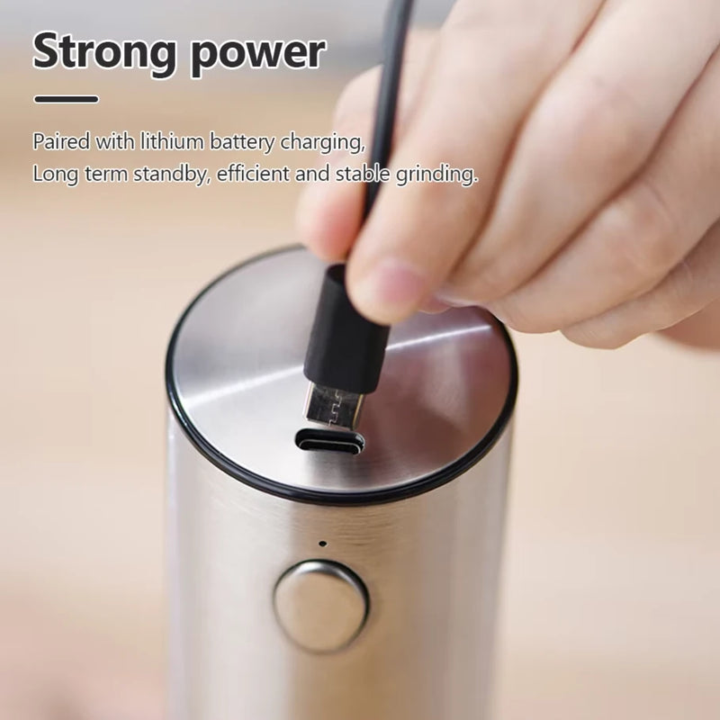 Stainless Steel Electric Pepper Grinder Set Rechargeable 95ML Pepper Grinder Set Sea Salt Grinder Electric Black White Pepper Grinder Bottle