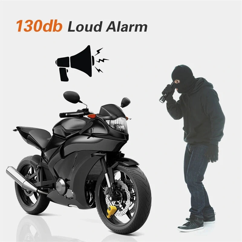 BENGGOU Type-C Charging Bicycle Disc Brake Lock 130dB Loud Alarm Anti-thief Protection Aluminum Alloy Waterproof Reminding Rope Lock for Bike Motorcycle