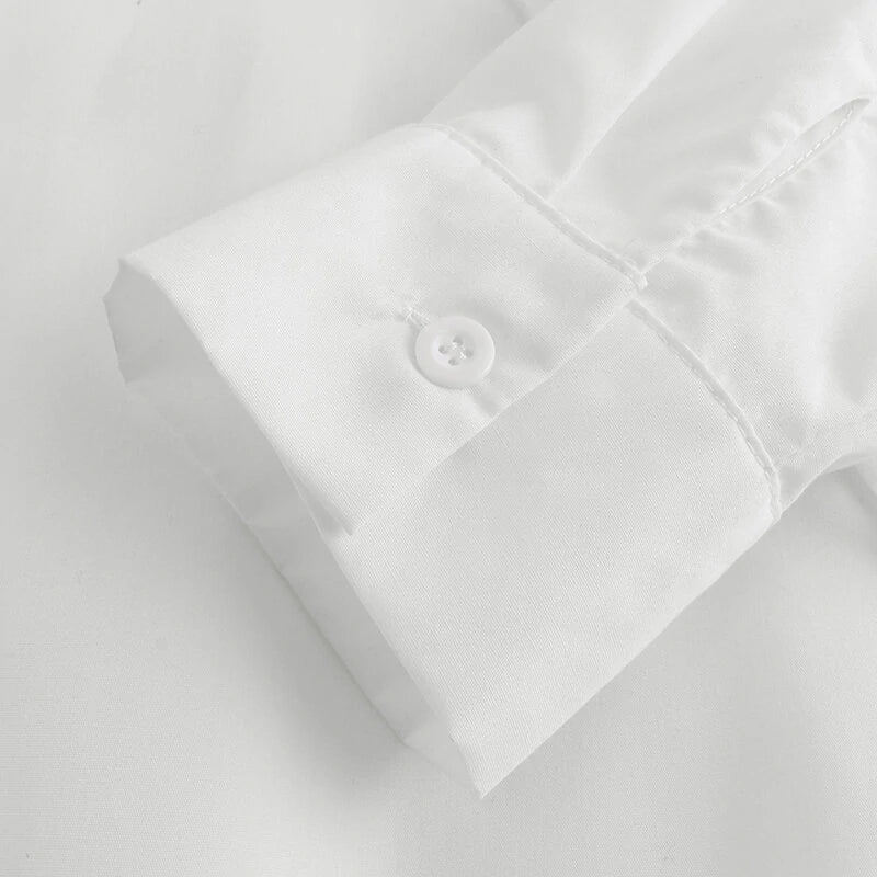 Men Solid Color Asymmetric Hem Long Sleeve Lapel Collar Shirt