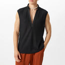 INCERUN Mens Textured V-Neck Sleeveless Tank Micro Sheer Comfortable Breathable Vest