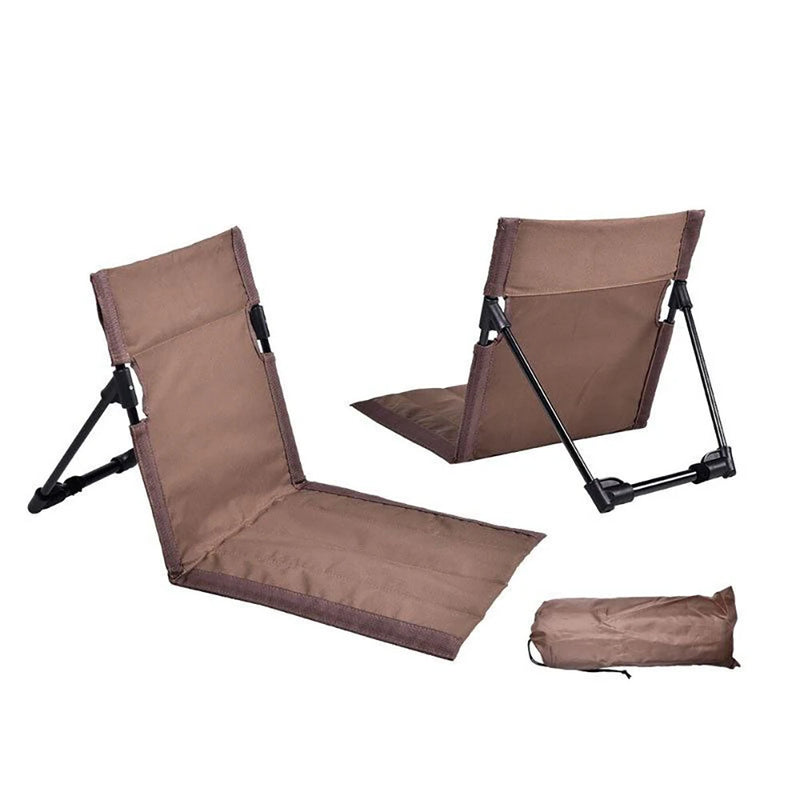 Folding Chair New Lightweight Foldable Beach Chair With Backrest Camping Seat Outdoor Beach Garden Lounger Portable Chair Floor Mat Lawn Chair