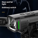 BIKIGHT Digital Display Bike Headlight Near and Far Light Anti-glear Design Type-C Rechargeable Waterproof Cycling for MTB Bike Road Bike