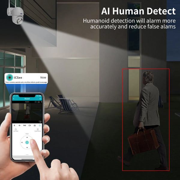 Hiseeu WHD318 8MP WiFi Camera Intelligent Night Vision Two-way Audio AI Human Detection IP66 Waterproof Support TF Card Wireless PTZ IP Safety Camera