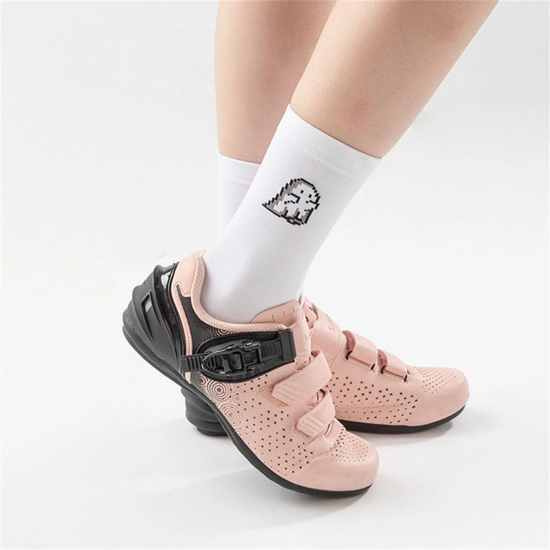 ROCKBROS Breathable Sweat-wicking Cycling Socks High Elastic Soft Comfy Knee-high Socks Outdoor Jogging Sports Socks