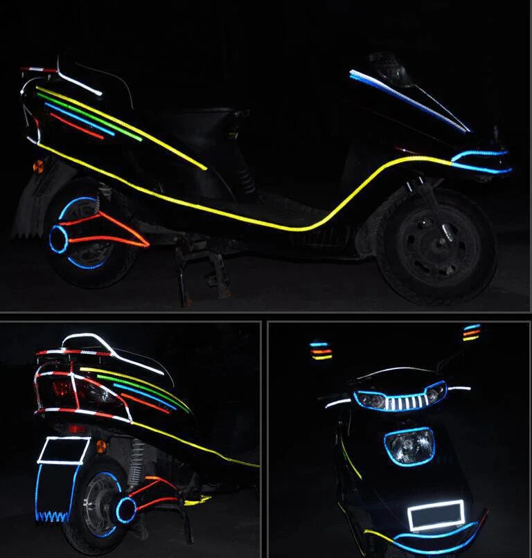 1cm*8m Bike Wheels Reflective Stickers Fluorescent Reflect Strip Adhesive Tape for MTB Bicycle-Yellow Style