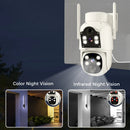 Hiseeu WTDS803 6MP Pixels Solar Powered Dual Lens Wireless WIFI IP Camera with Color Night Vision PIR Motion Alerts Eseecloud App Remote Control IP65 Waterproof
