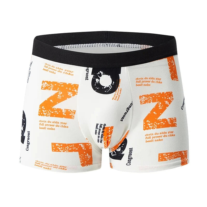 4pcs Men's Fashion Printed Underwear Comfortable And Breathable Men Boxers Briefs Thin Underwear Pants
