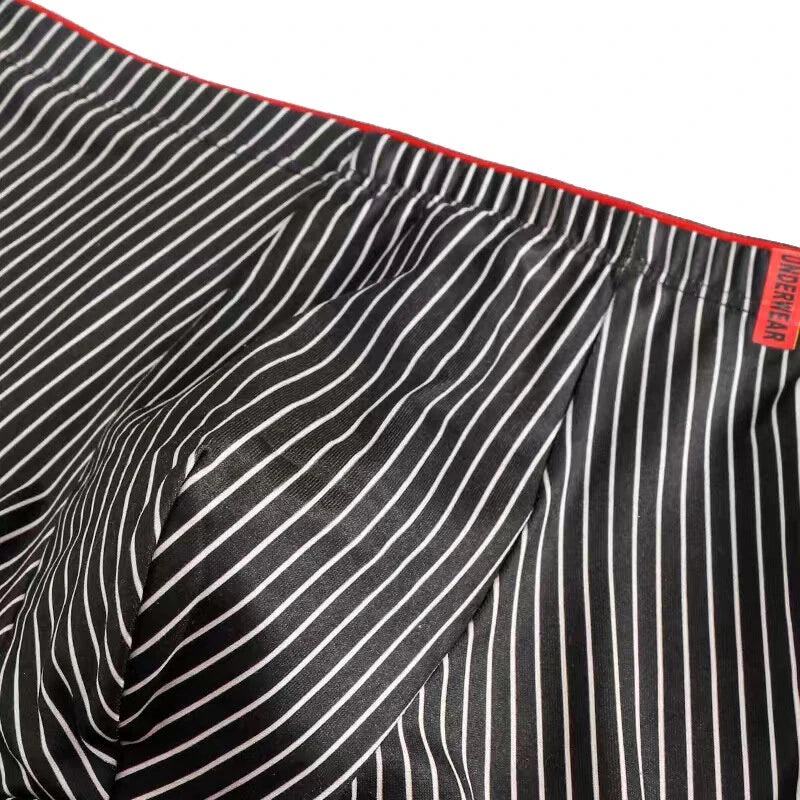 4pcs Men's Underwear Sports Boxers, Casual Striped Boxer Trunks, Breathable Comfy High Stretch Boxer Panties
