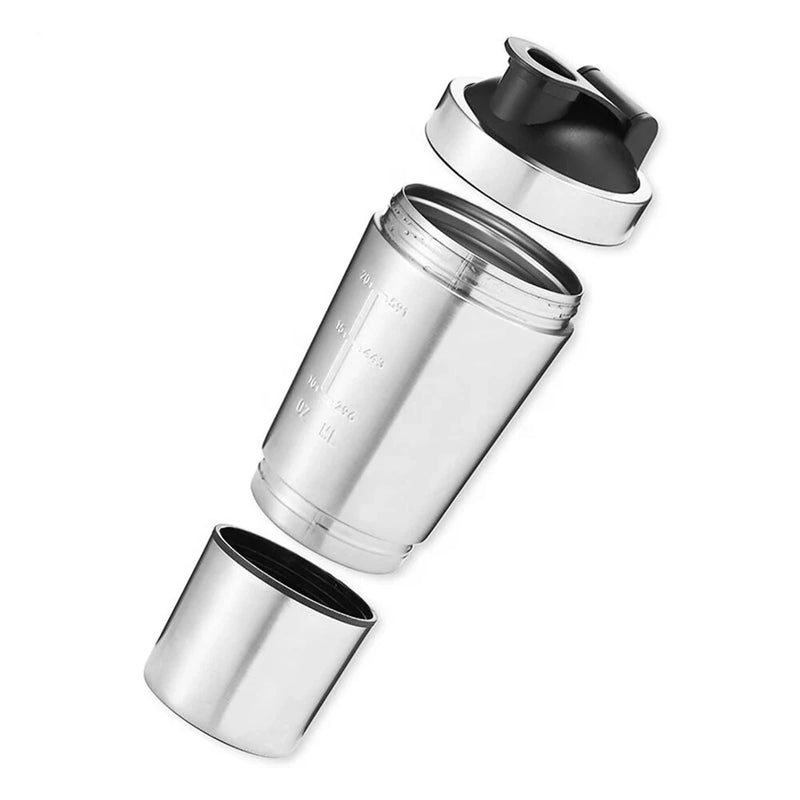 IPRee Stainless Steel Protein Shaker Double Layer Cup Portable Fitness Sports Mug Nutrition Shakers Cup Water Bottles Water Cup Portable Shakers Kettle
