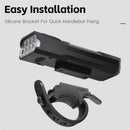 WEST BIKING 400Lm Digital Power Display Bike Headlight Waterproof Type-C Charging Flashlight 8 LED Beads High Brightness Bicycle Front Light for Road Night Riding