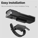 WEST BIKING 400Lm Digital Power Display Bike Headlight Waterproof Type-C Charging Flashlight 8 LED Beads High Brightness Bicycle Front Light for Road Night Riding