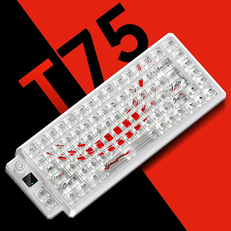 LANGTU T75 Tri-mode Gaming Mechanical Keyboard with Multimedia Knob83+2 Keys Customized Hot Swappable RGB Gasket Structure Wired Esports Keyboards