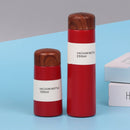150/250ml Insulated Bottle Wood Grain Mini Cute Stainless Steel Thermos Cup Portable Pocket Vacuum Bottle Mini Coffee Mug with Tea Leak for Home Travel Outdoor