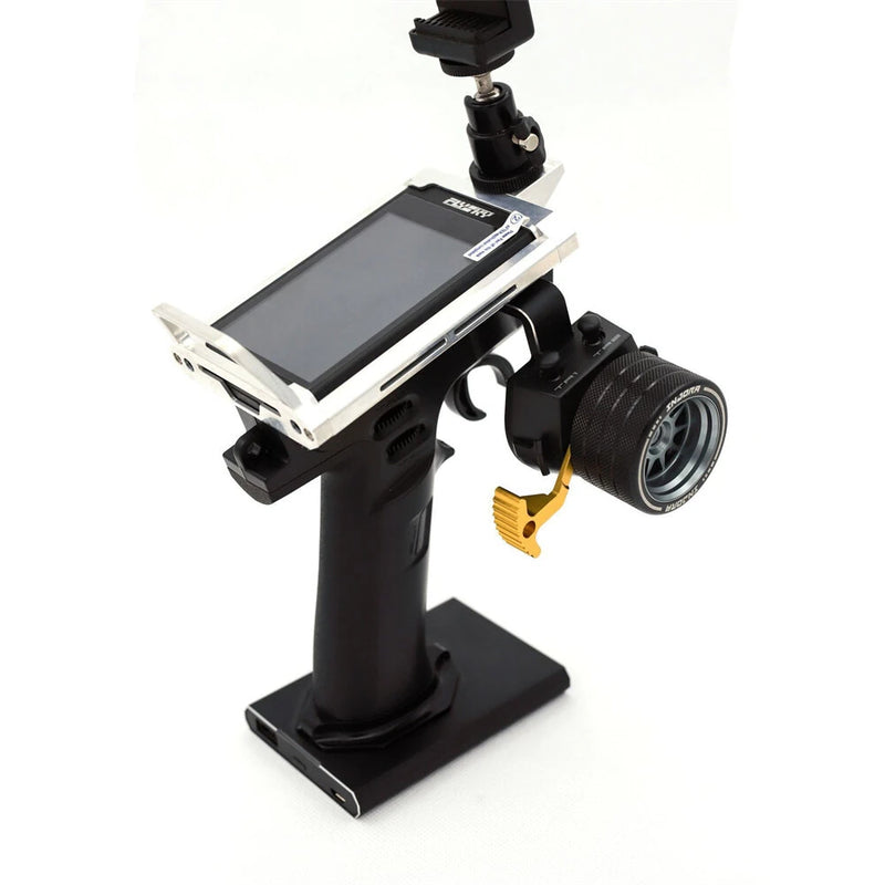 Transmitter CNC Aluminum Alloy Steering Wheel Trigger Adapter Handwheel One-Handed Control Adjustable Accessory for Flysky Noble NB4 NB4+ NB4 PRO Radio Transmitter