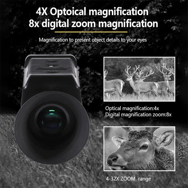 Night Vision Monocular 4-32X Zoom Infrared Telescope Digital Night Vision Scope with 1.5" TFT Screen for Hunting Wildlife Observation Camping Camera