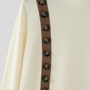 INCERUN Mens Button Patchwork Decorative Textured Long Sleeve Sweater Fashion Slim Fit High-collar Sweater for Male S 5XL