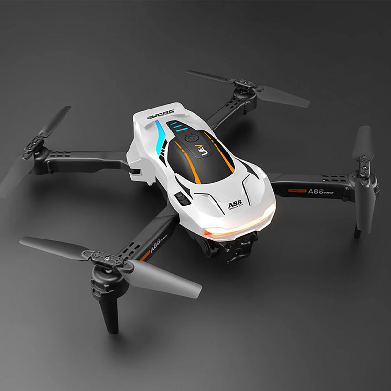 YCRC A88 PRO WiFi FPV with 3 HD Lens Optical Flow Positioning Cool Gradient Lighting Foldable RC Drone Quadcopter RTF