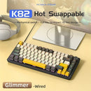 K82 Type-C Wired Mechanical Keyboard with Knob 75% Layout PCB Hot Swappable Backlight 82 Keys Multifunctional Gaming Keyboard