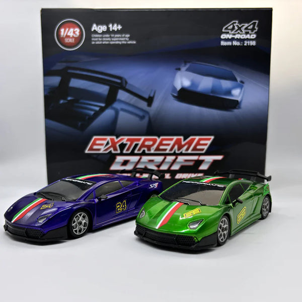 HBX 2198 RTR 1/43 2.4G 4WD Mini RC Car Gyro Race LED Light Full Proportional Remote Control High-Speed Motor On-Road Racing Micro Vehicle Model Boys Gifts Toys