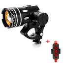 LED Bicycle Front Light USB Rechargeable Adjustable Bicycle Taillight Set MTB Mountain Cycling Flashlight Bike Accessories