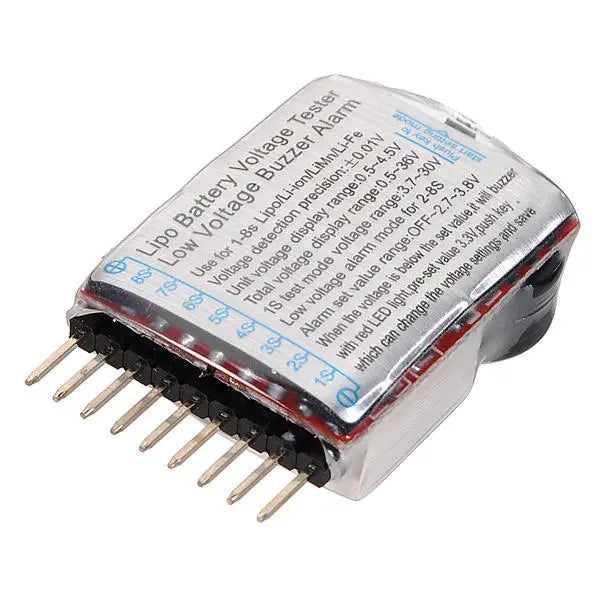 5Pcs 2 in 1 Lipo Battery Low Voltage Tester 1S-8S Buzzer Alarm