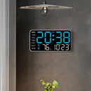 Multi-function LED Digital Wall Clock Borderless Electronic Clock Multifunctional Hanging Standing Clock Simple Digital Clock Display Living Room Wall Clock