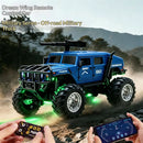 TRASPED HG4-469 RTR 1/64 2.4G RWD Mini H1 Alloy Army Military Truck RC Car Off-Road LED Light Three Speed Support App Remote Control Vehicles Models Pocket Toys Desktop Collection Gift For Boys
