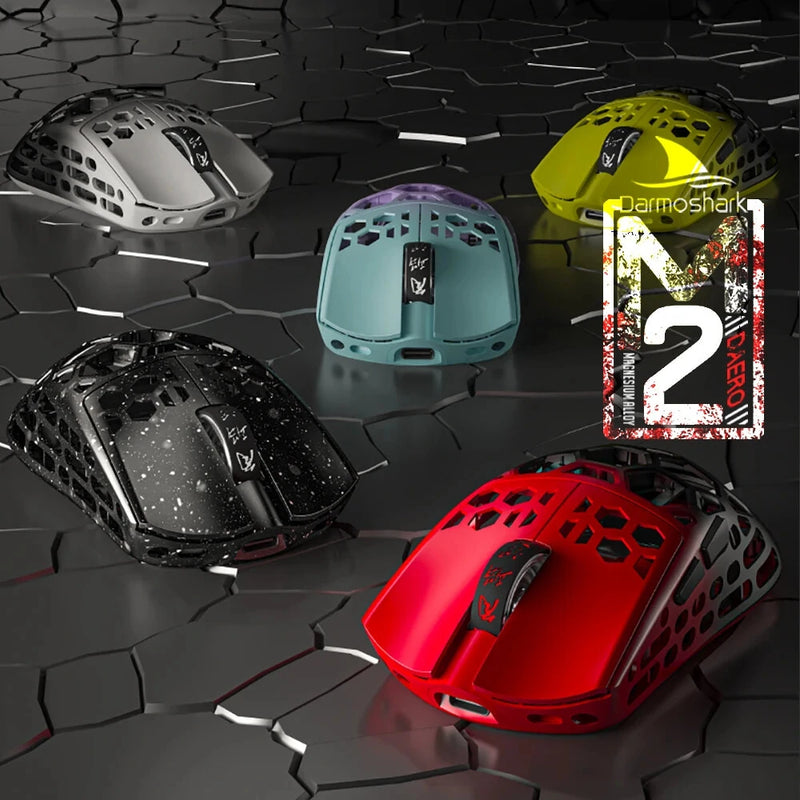 Darmoshark M2 Gaming Mouse Tri Mode Wireless bluetooth PAM3395 Nordic N52840 26k DPI TTC Mg Alloy Hollow Mouse