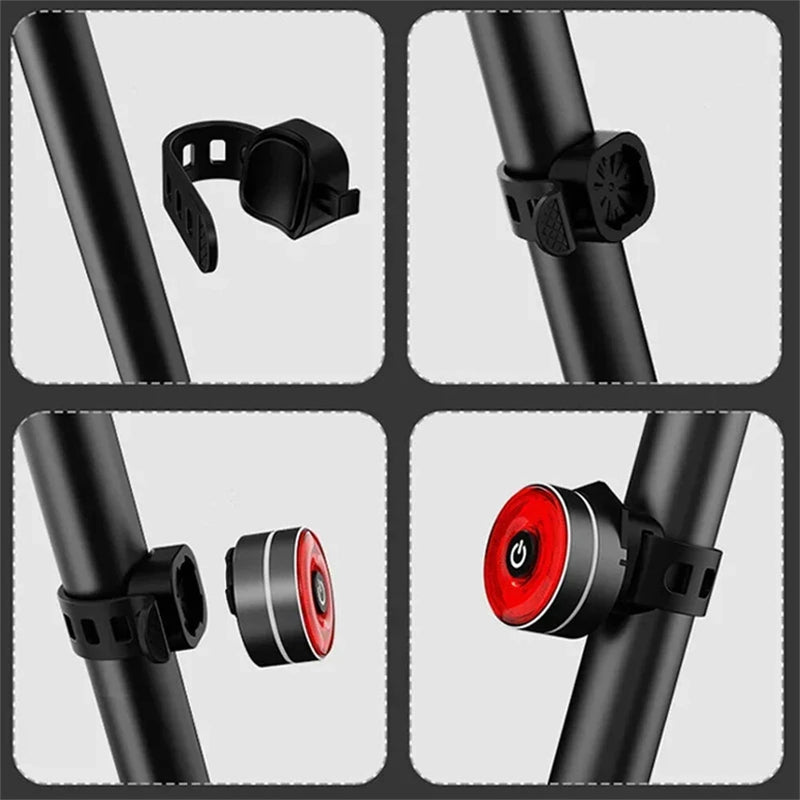 BIKIGHT Smart Brake Sensing Bike Taillight 4 Light Modes Type-C Rechargeable Waterproof Dustproof Bicycle Rear Light for MTB Road Night Riding Safety