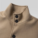 INCERUN Mens Solid Stand Collar Button Front Jacket Casual Fall Winter Outwear Top with Pockets S-5XL