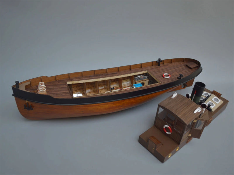 Tony Ray Aero Model 1/18 Mini 1930s Steam Tug Boat RC Ship DIY Full KIT Unassembled w/ Motor ESC Servo Micro Toys
