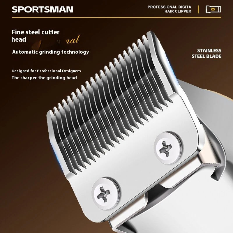SPORTSMAN Professional Electric Hair Clipper LCD Display 1500mAh USB Rechargeable Salon Electric Hair Trimmer