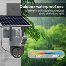 Guudgo 10x Zoom Solar Dual Lens Outdoor Security Camera PTZ Full Color Night Vision Two Way Intercom Human Detection Real Time Alerts CCTV Surveillance Camera