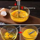 Stainless Steel Semi-Automatic Egg Beater Press Rotating Egg Beater Stir Bar Household Cream Egg Mixer Baking Gadget
