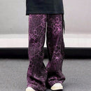 INCERUN Mens Leopard Print Daily Pant Side Zipper Design Fashion Loose Fit Long Trousers for Men Large Size S-5XL