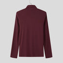 INCERUN Mens Solid Color Textured Pullover Long Sleeve Sweater Fashion Slim Fit High-collar Sweater for Male S 5XL