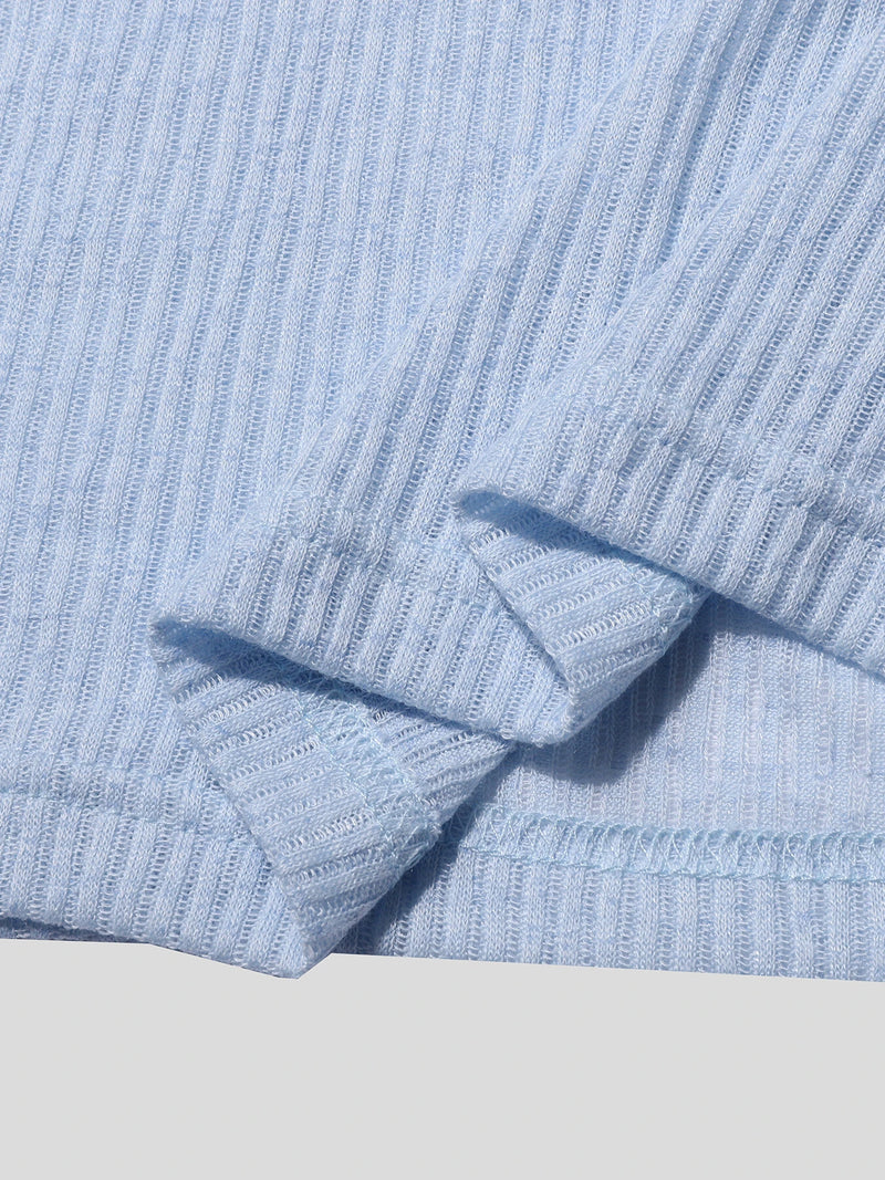 INCERUN Men Tank Knitted Transparent Top Sold Color Loose Neck Soft Tank Top Casual Daily Summer Vests Men Clothing S-5XL