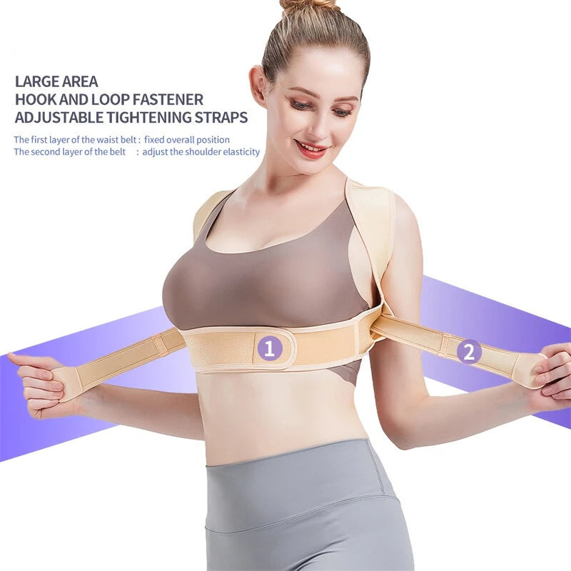 PRANASH X2 Upgraded Posture Corrector Adjustable Back Support Belt Spine Back Shoulder Brace Support Belts Adult Invisible Hunchback Belts for Sport Recovery