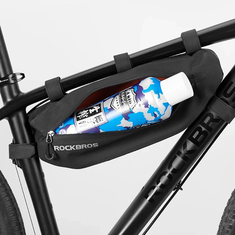ROCKBROS Waterproof Bike Bag 3L Large Capacity Dirt-resistant Cycling Top Front Tube Frame Bag Bicycle Equipment for MTB Road Bicycle