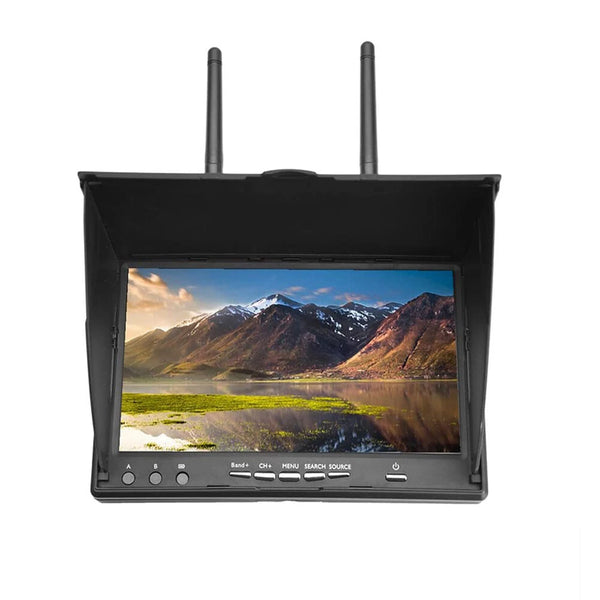LST LT5802S 5.8G 40CH 800*480 7 Inch FPV Monitor Built in Dual Receiver Battery with Antennas for RC Drones