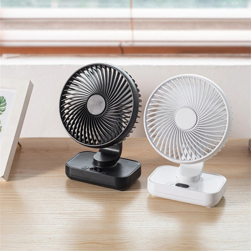 Mini Desktop Fan Shaking Usb Air Cooler 4 Gear Wind Speed 4000Mah Battey Capacity Angle Adjustment Low Noise for Office Room