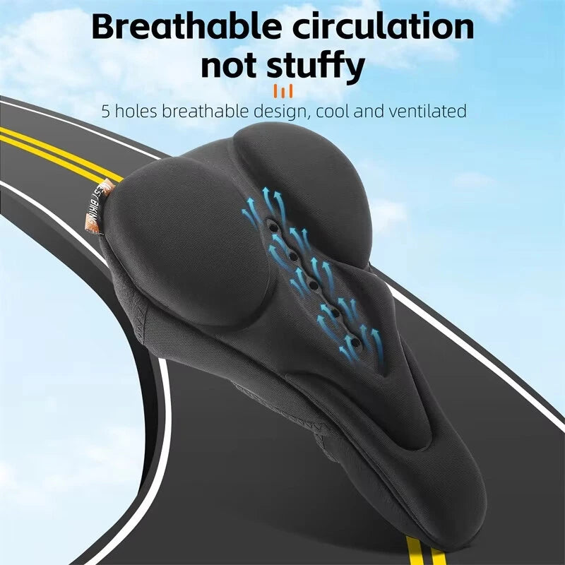 WEST BIKING Silicone High Elastic Bicycle Cushion Cover Breathable Soft Bike Seat Cushion with Rainproof Protection for Outdoor Riding