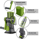 Multi-functional Hand Crank Rotary Slicer Vegetable Cutter Handheld Rotary Cheese Grater Cutter Round Mandoline with Handle Vegetable Slicer Carrot Cutter Nut Grinder