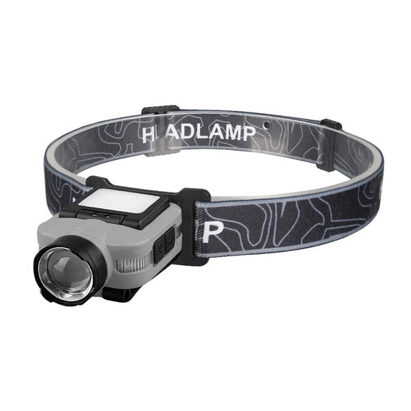 COB+ LED Sensor Headlamp Clip Cap Light USB Rechargeable Head Flashlight Built-in Battery for Fishing Camping