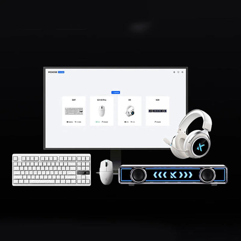 Mchose G3 V2 Pro Tri-mode Wireless Gaming Mouse 2.4G bluetooth PAW3395 Sensor 26000DPI 650IPS 59g Lightweight 800mAh M HUB Drive for Gaming and Office